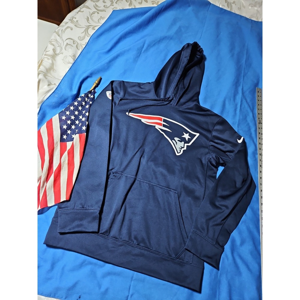 New England Patriots Nike On Field Hoodie Big Logo Therma-Fit NFL Football Sz SM